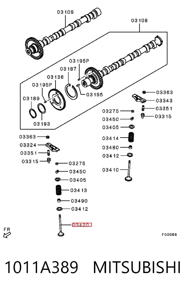 Válvula de escape 1011A389 Mitsubishi