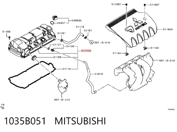 Tampa de válvulas 1035B051 Mitsubishi