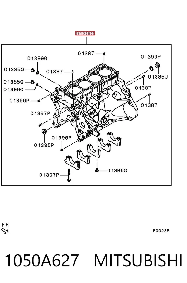 Bloco de cilindros de motor 1050A627 Mitsubishi