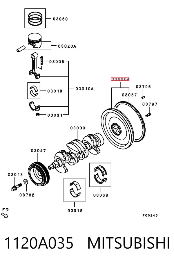 Volante de motor 1120A035 Mitsubishi