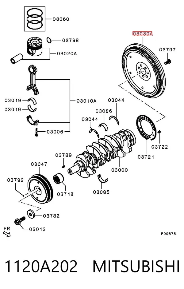 Volante de motor 1120A202 Mitsubishi
