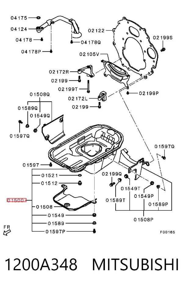 Panela de óleo de cárter do motor 1200A348 Mitsubishi
