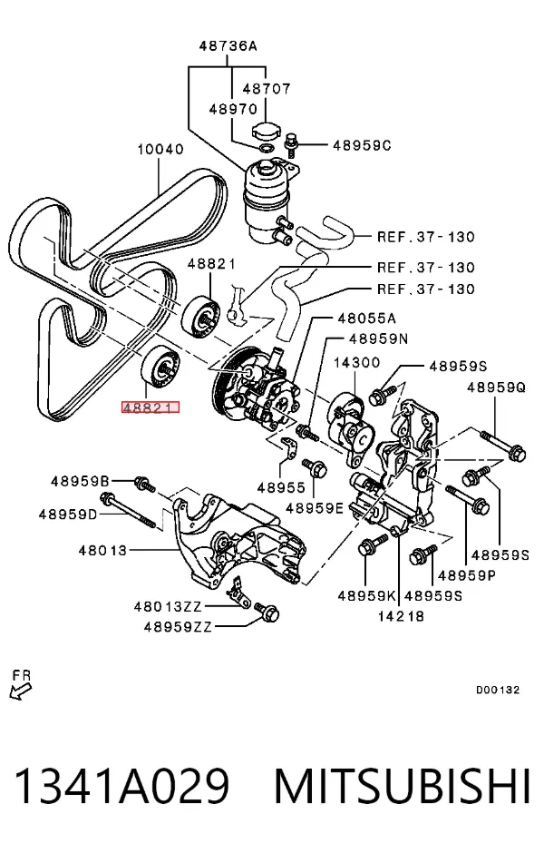 Rolo parasita da correia de transmissão 1341A029 Mitsubishi