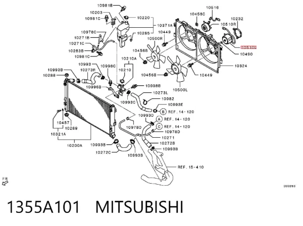 Motor esquerdo de ventilador do sistema de esfriamento 1355A101 Mitsubishi