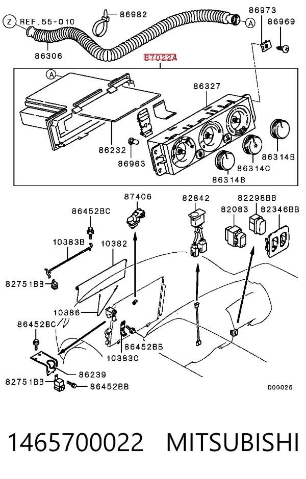 Unidade de controlo dos modos de aquecimento/condicionamento Mitsubishi Pajero III