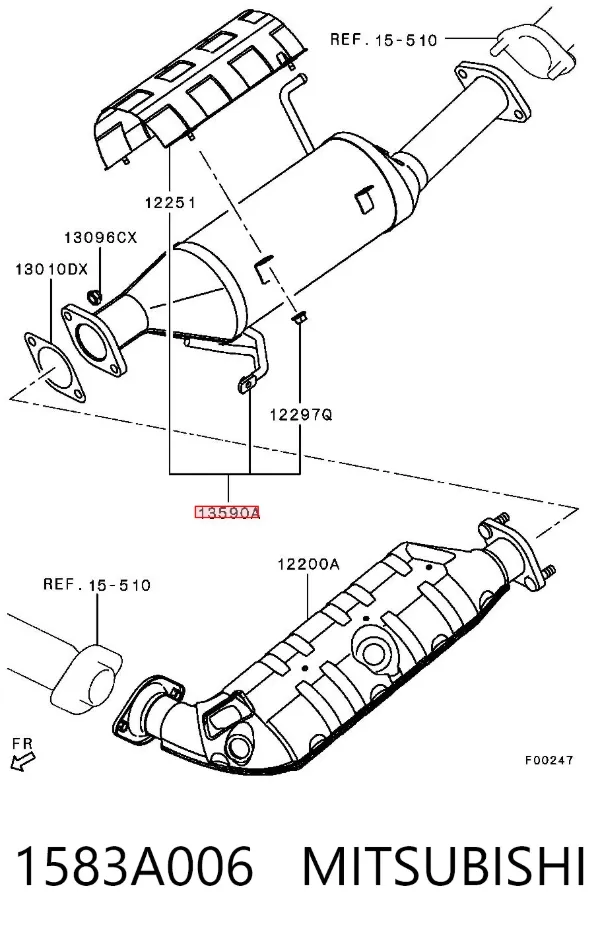 Filtro de partículas do sistema dos gases de escape 1583A006 Mitsubishi