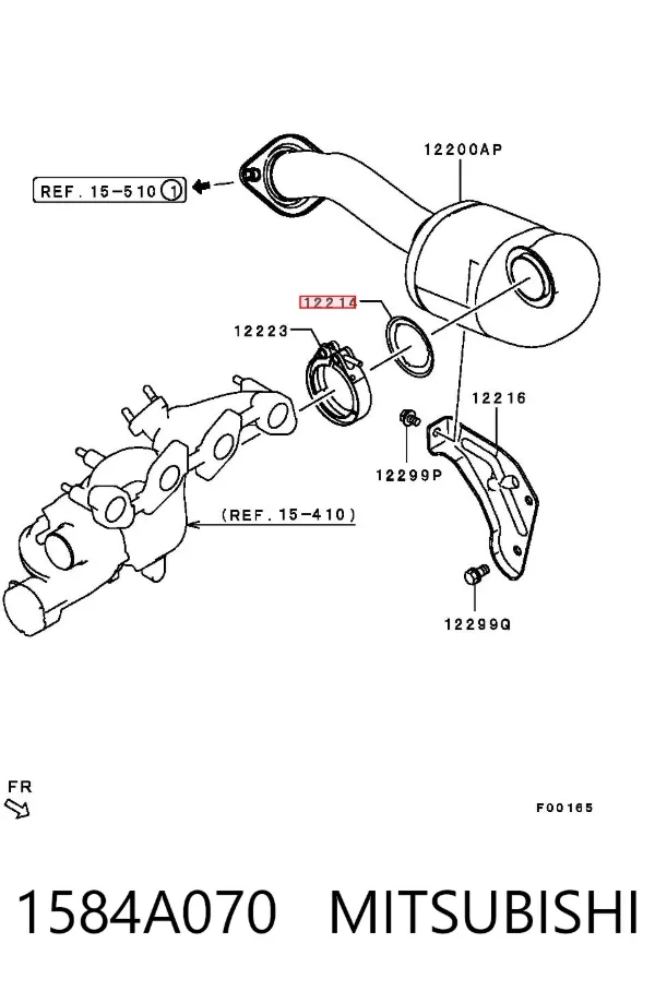 Vedante de tubo de admissão do silenciador 1584A070 Mitsubishi