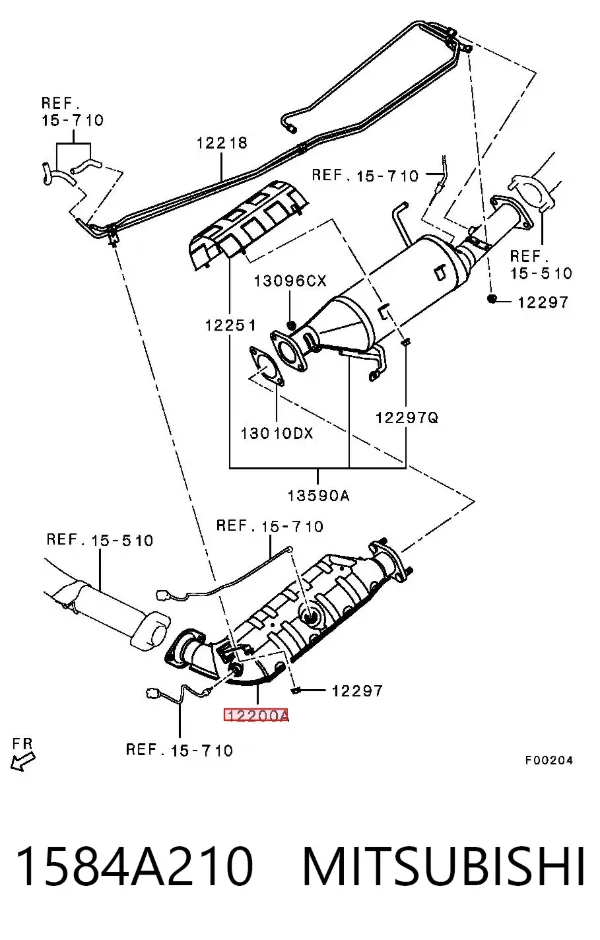 Convertidor - catalisador 1584A210 Mitsubishi