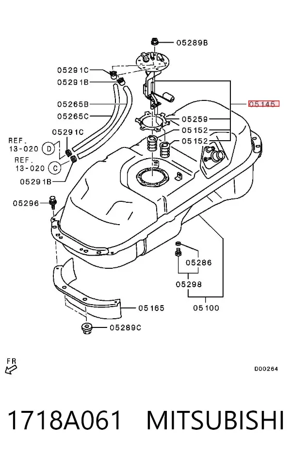 Sensor do nível de combustível no tanque 1718A061 Mitsubishi