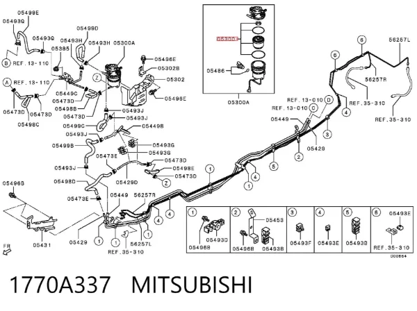 Filtro de combustível 1770A337 Mitsubishi