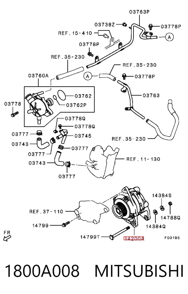Gerador 1800A008 Mitsubishi