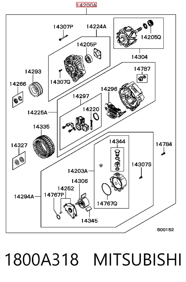 Gerador 1800A318 Mitsubishi