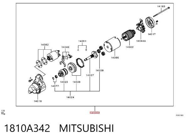 Motor de arranco 1810A342 Mitsubishi