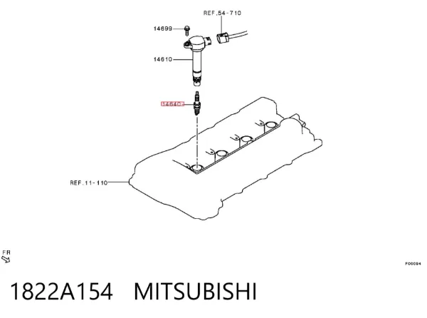 Vela de ignição 1822A154 Mitsubishi