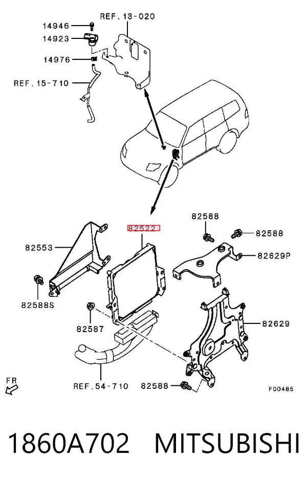 Módulo de direção (Centralina eletrônica) de motor Mitsubishi Pajero IV LONG