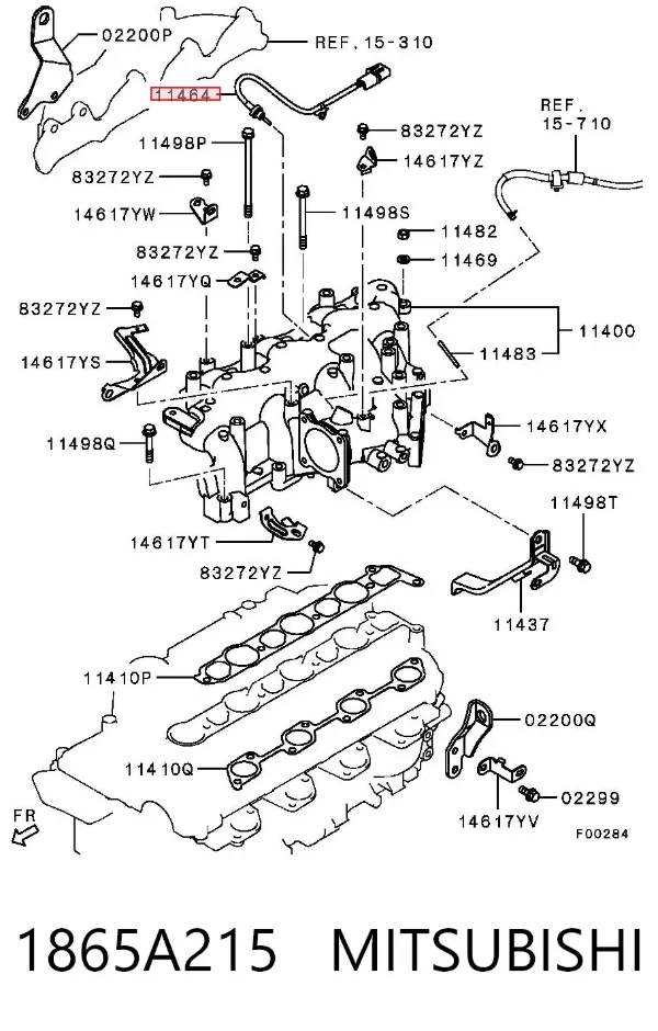 Sensor de temperatura da mistura de ar 1865A215 Mitsubishi