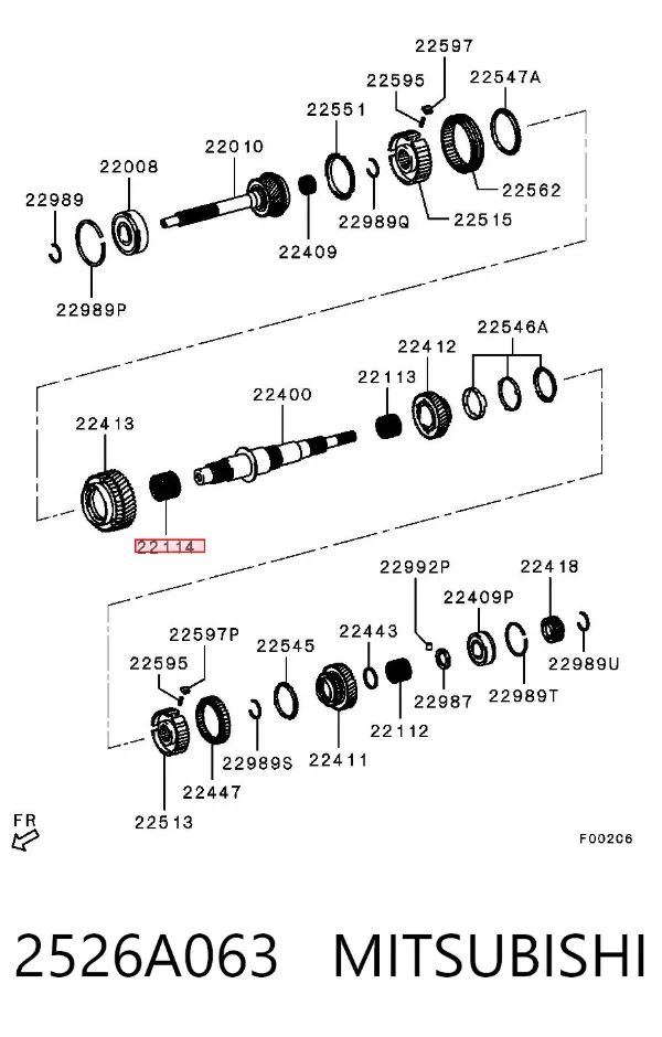 Rolamento da Caixa de Mudança 2526A063 Mitsubishi