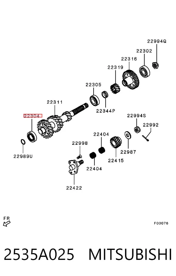 Rolamento da Caixa de Mudança 2535A025 Chrysler