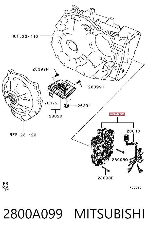 Unidade hidráulica da Caixa Automática de Mudança 2800A099 Mitsubishi