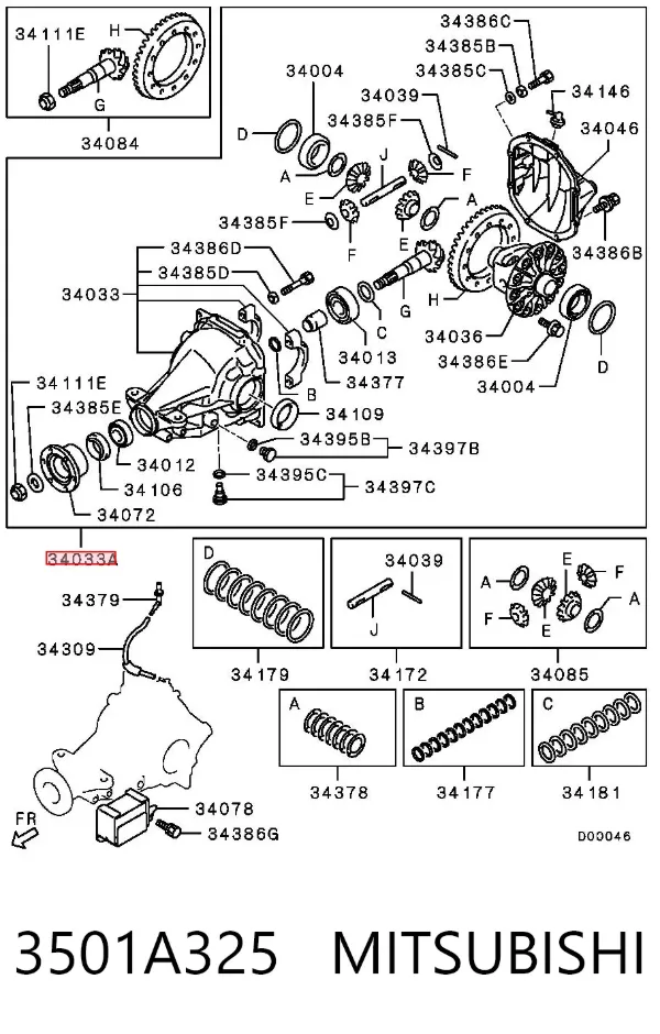Diferencial traseiro 3501A325 Mitsubishi