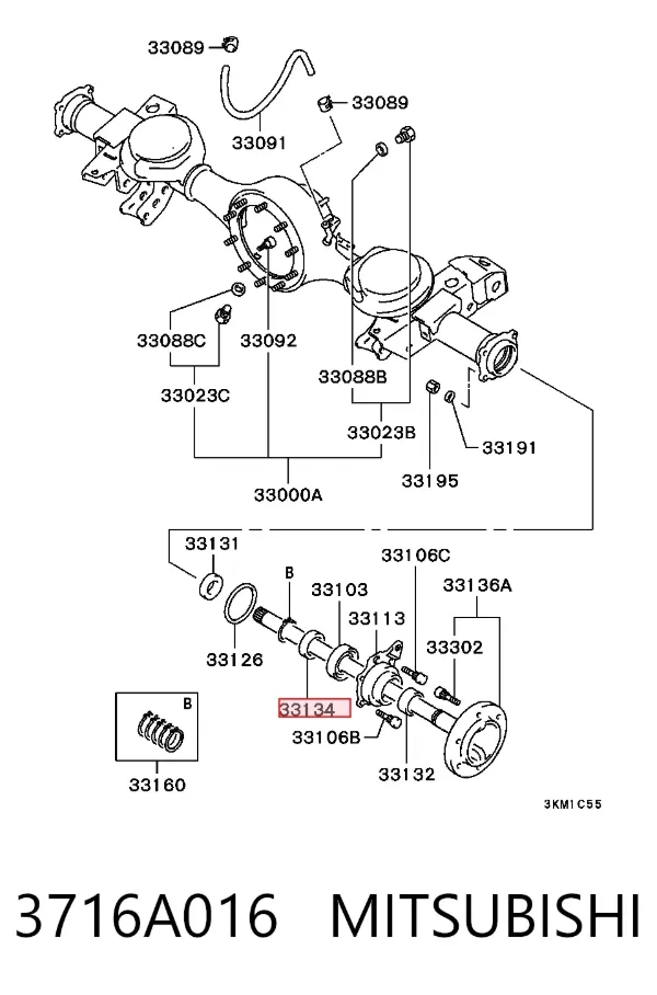 Rolamento de cubo traseiro 3716A016 Mitsubishi