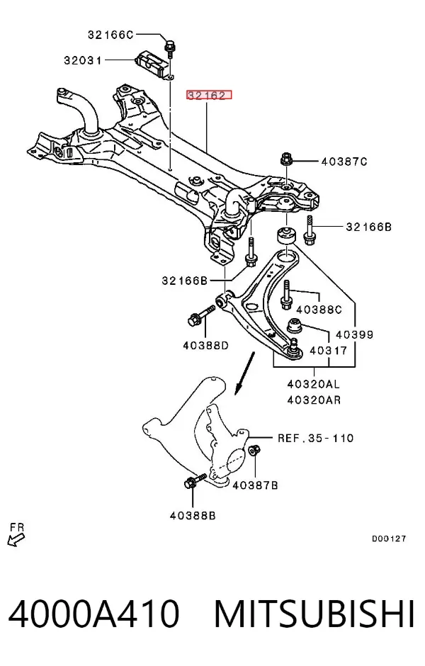 Viga de suspensão dianteira (plataforma veicular) Mitsubishi Eclipse CROSS