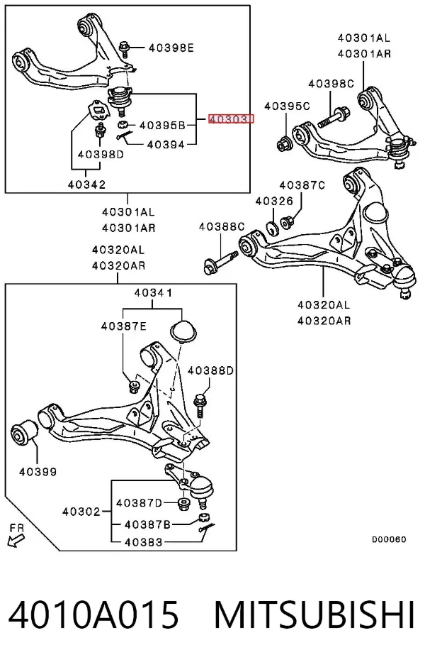 Suporte de esfera superior 4010A015 Mitsubishi