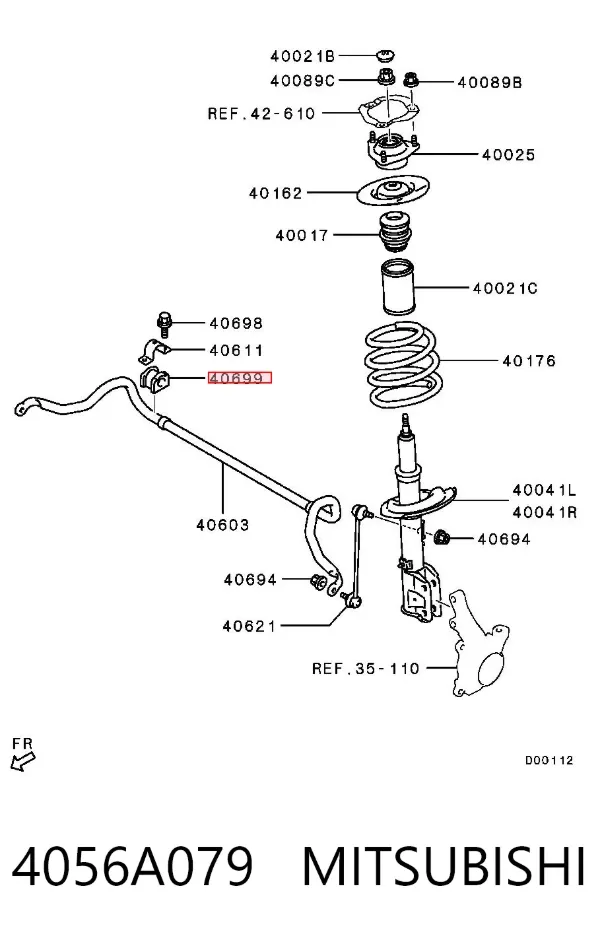 Bucha de estabilizador dianteiro 4056A079 Mitsubishi