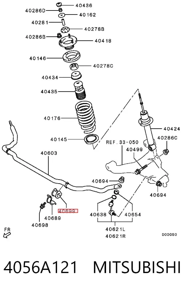 Bucha de estabilizador dianteiro 4056A121 Mitsubishi