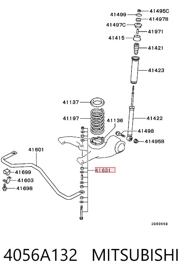 Montante de estabilizador traseiro 4056A132 Mitsubishi