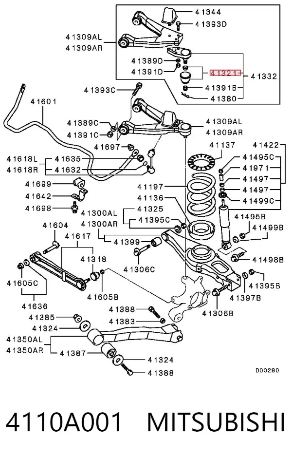 Suporte de esfera superior 4110A001 Mitsubishi