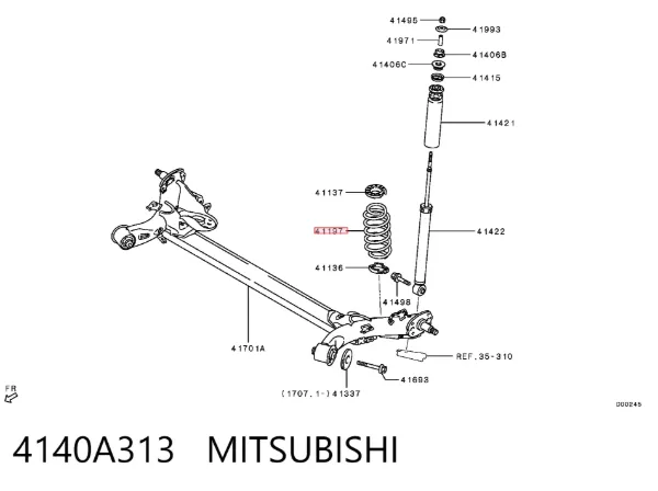 Mola traseira 4140A313 Mitsubishi