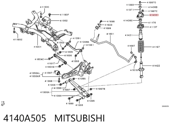 Suporte de amortecedor traseiro 4140A505 Mitsubishi