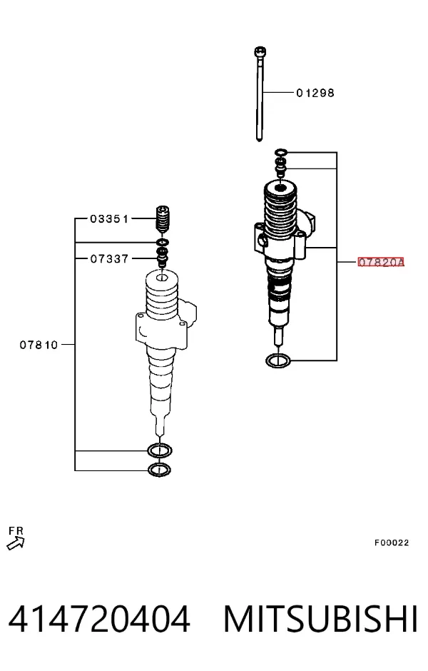 Injetor de injeção de combustível 414720404 Mitsubishi