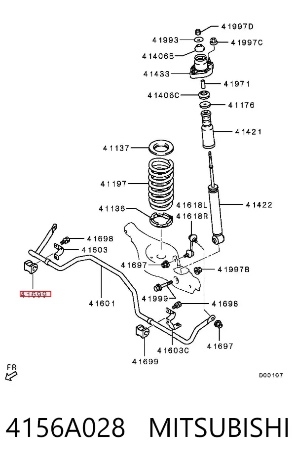Bucha de estabilizador traseiro 4156A028 Mitsubishi