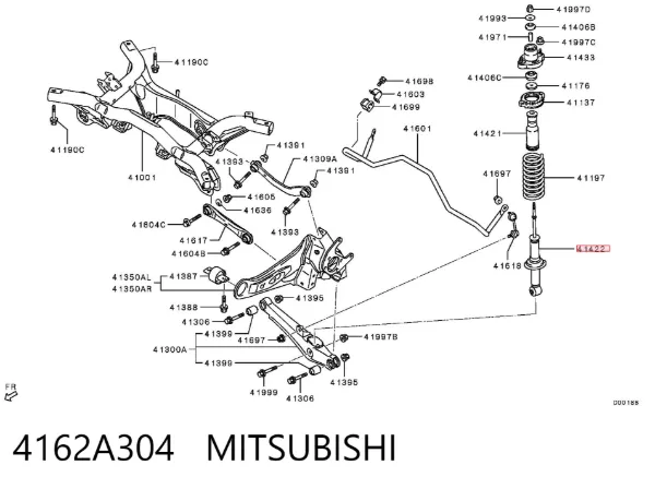 Amortecedor traseiro 4162A304 Mitsubishi