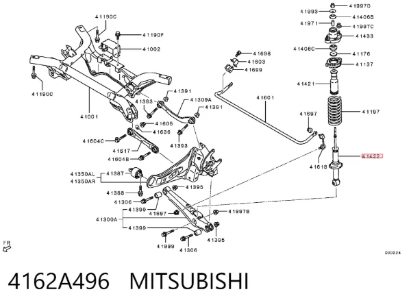 Amortecedor traseiro 4162A496 Mitsubishi