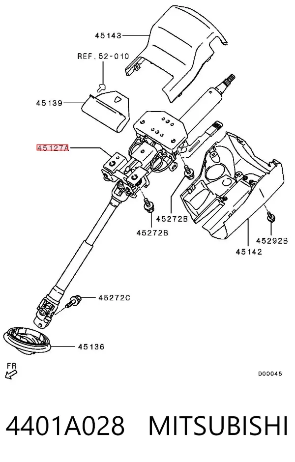 Coluna da direção Mitsubishi Colt VI