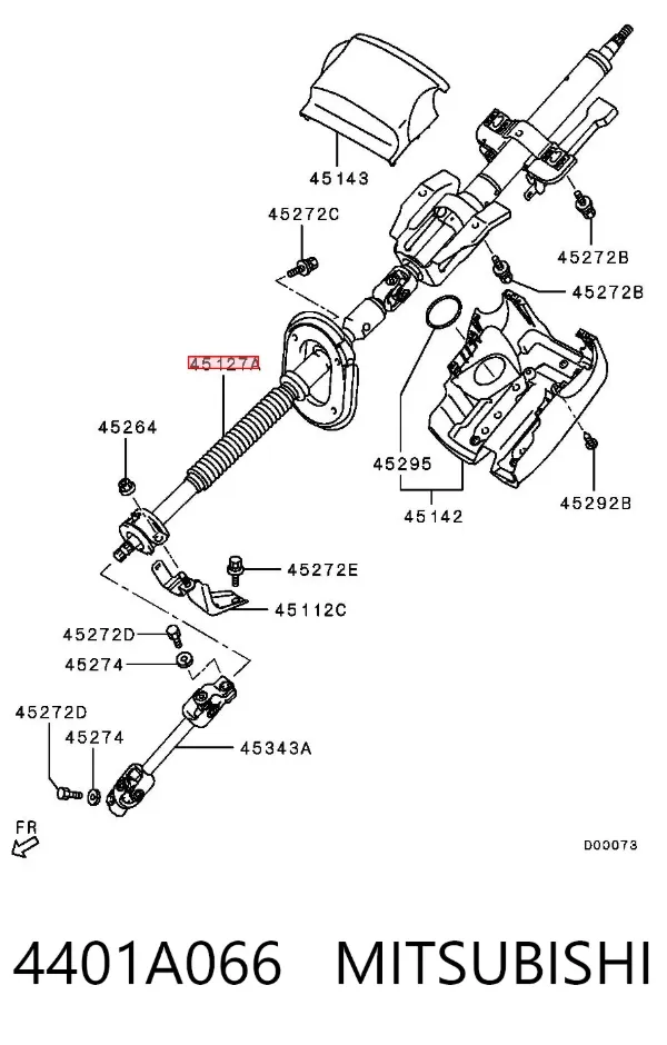 Coluna da direção 4401A066 Mitsubishi