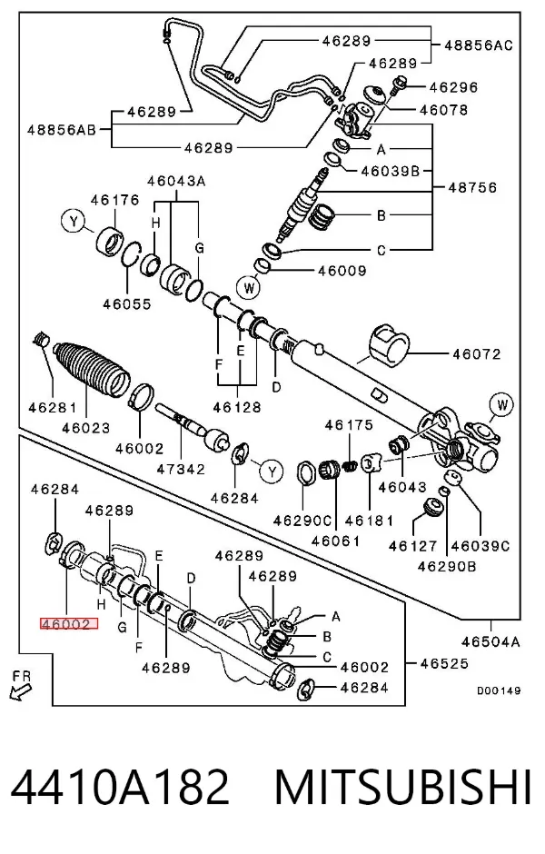 Braçadeira da bota de proteção da cremalheira da direção 4410A182 Mitsubishi