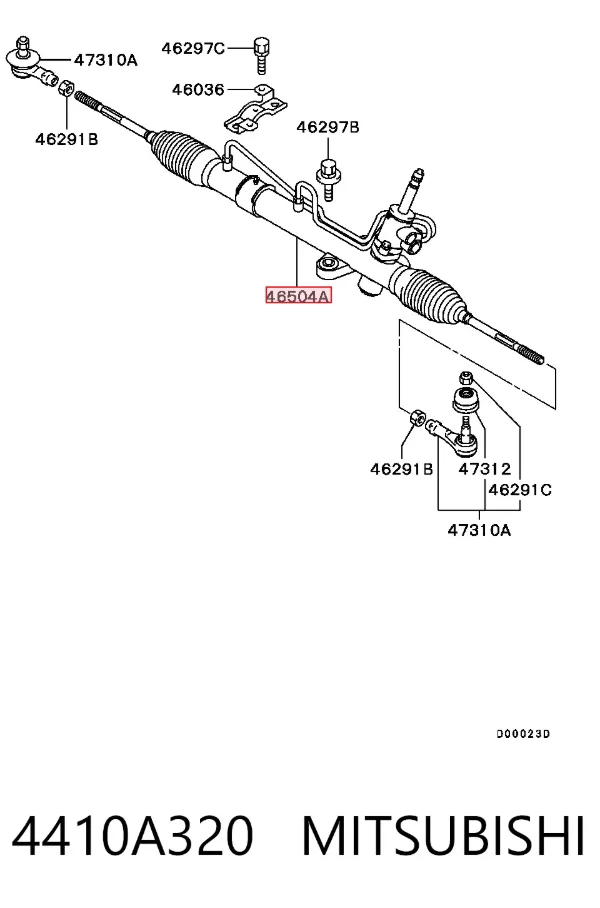 Cremalheira da direção 4410A320 Mitsubishi