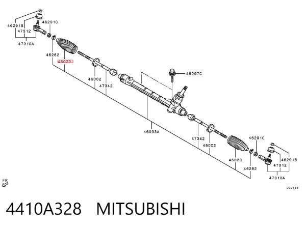 Bota de proteção do mecanismo de direção (de cremalheira) 4410A328 Mitsubishi
