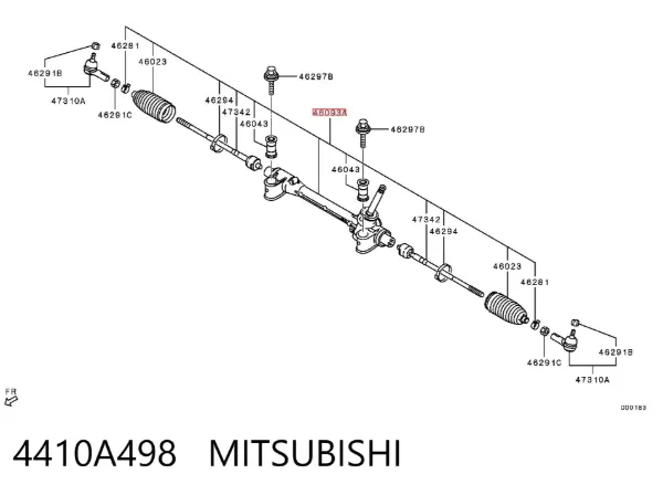 Cremalheira da direção 4410A498 Mitsubishi