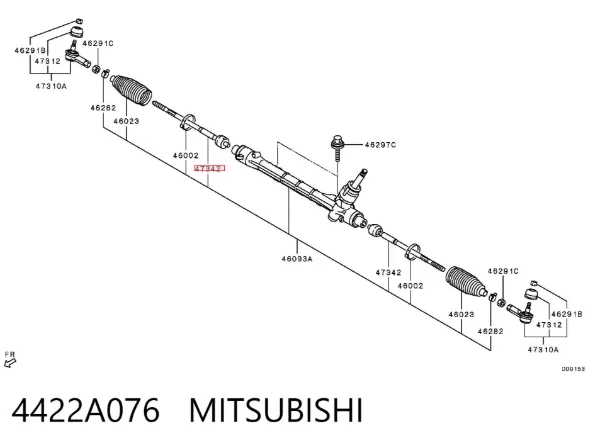 Tração de direção 4422A076 Mitsubishi