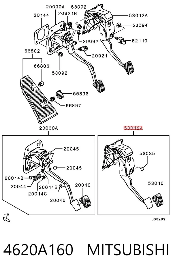 Pedal do freio 4620A160 Mitsubishi