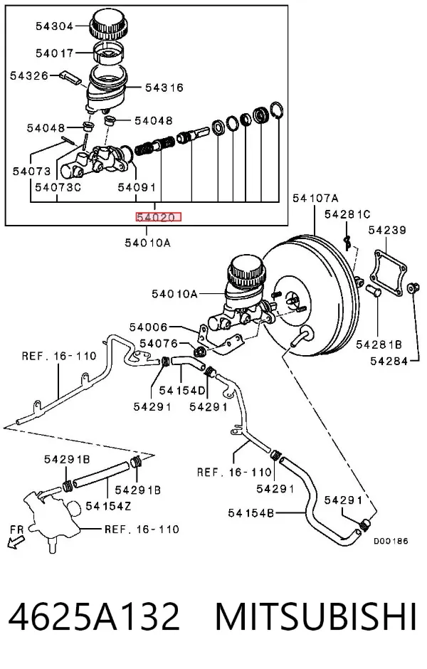 Kit de reparação de cilindro mestre do freio 4625A132 Mitsubishi