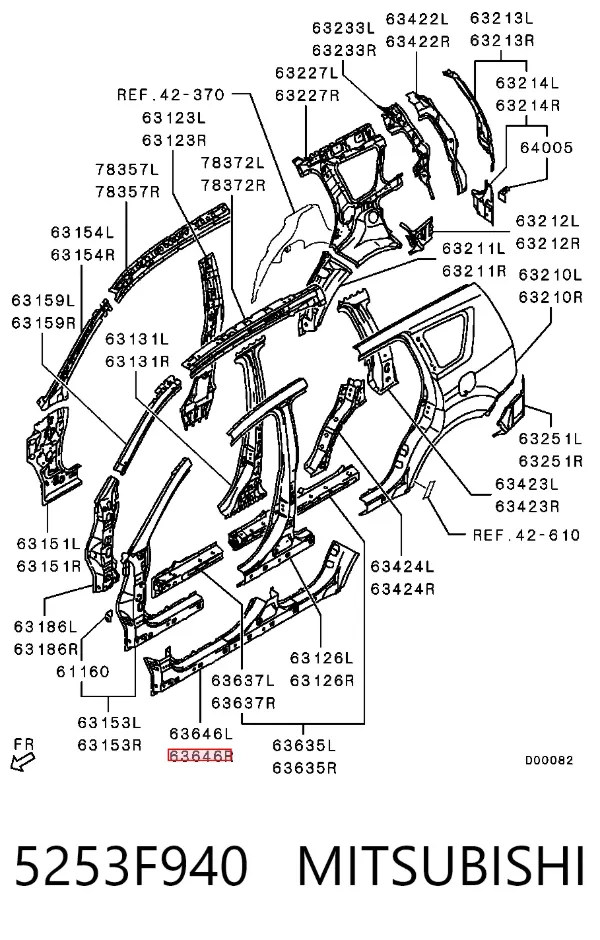 Acesso externo direito Mitsubishi Outlander II XL