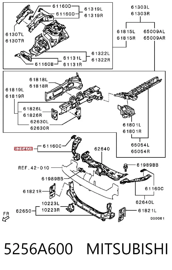 Suporte superior do radiador (painel de montagem de fixação das luzes) 5256A600 Mitsubishi