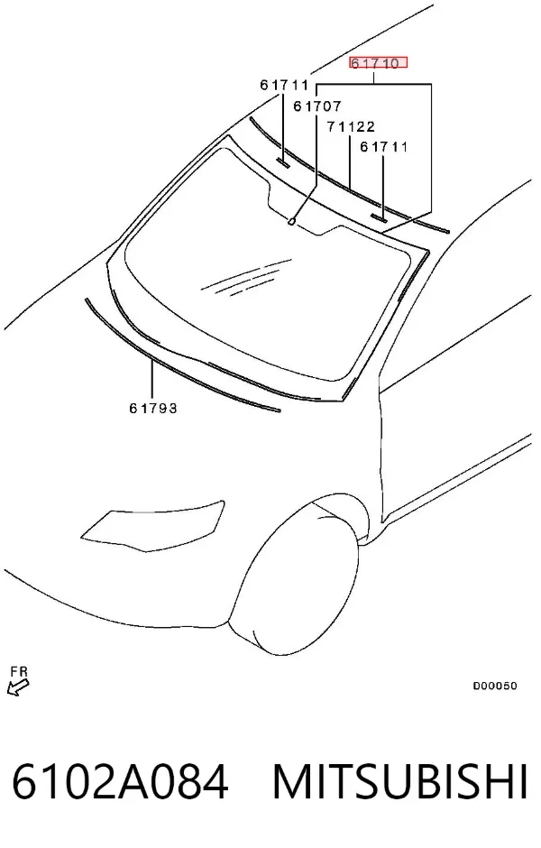 Pára-brisas 6102A084 Mitsubishi