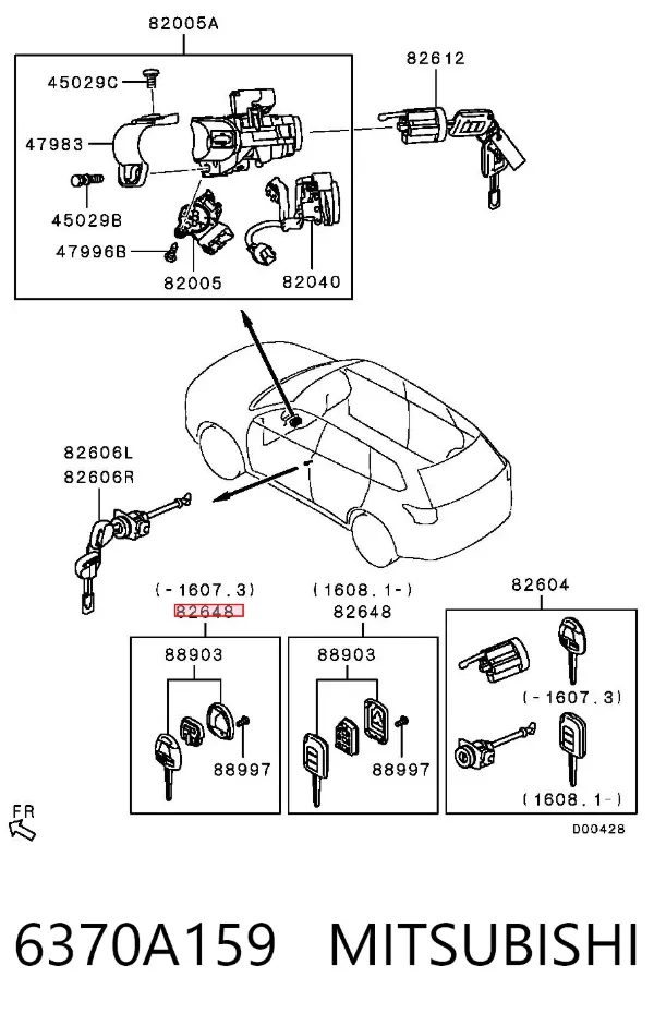 Chave lingote 6370A159 Mitsubishi
